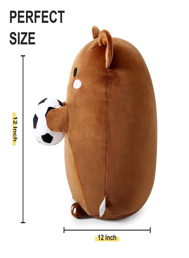 Onsoyours Original Bear Plush with Soccer Ball, Cute 12 inch Sport Brown Bear Stuffed Animal, Ultra Soft Collectible Hugging Gift Plush Toy - Image 3